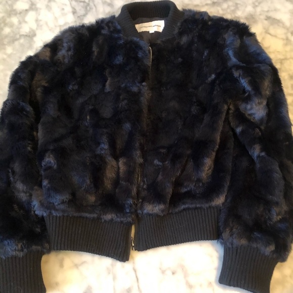 CUPCAKES & Cashmere Faux Fur Bomber Jacket Size M - Picture 8 of 8